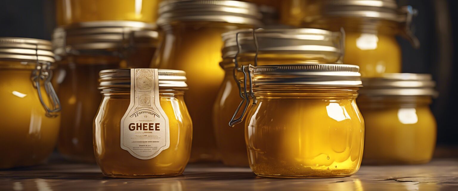 Ghee in a glass jar